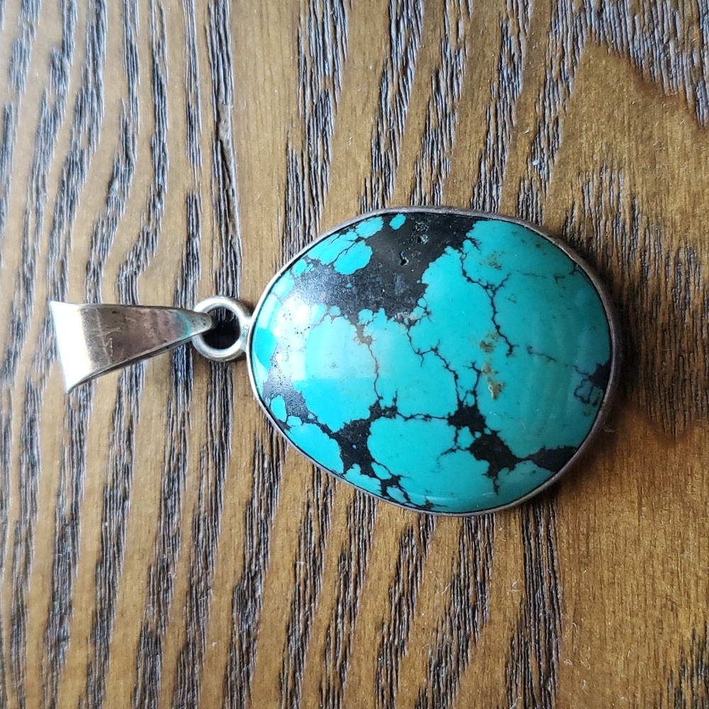 Turquoise and Sterling silver pendant